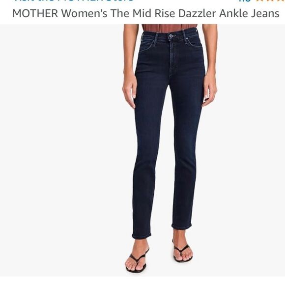 MOTHER Women's Straight Leg Jeans - Dark Blue - Picture 3 of 16